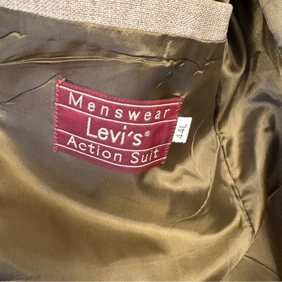 Levi’s Menswear Action Suit Set Jacket Blazer 44L Brown Vintage Mens Sport Coat - Picture 7 of 9